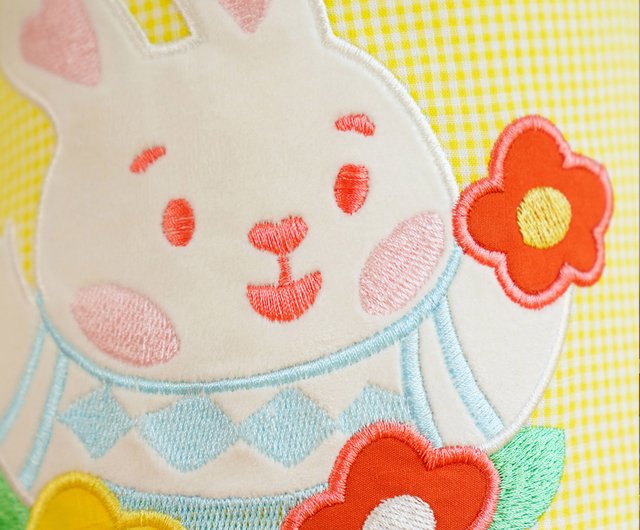 バニーバズる 80年代昭和レトロ 花うさぎ テーブルランプ 刺繍