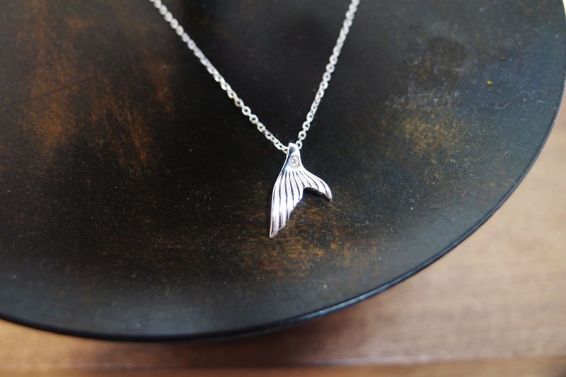 925 Sterling Silver Angel Wings Stone Necklace - สร้อยคอ - เงิน 