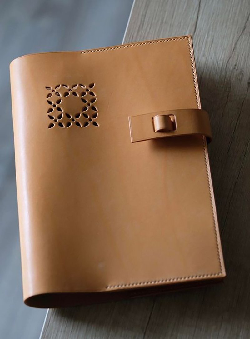 A5 Size LEATHER NOTEBOOK COVER - Notebooks & Journals - Genuine Leather Orange