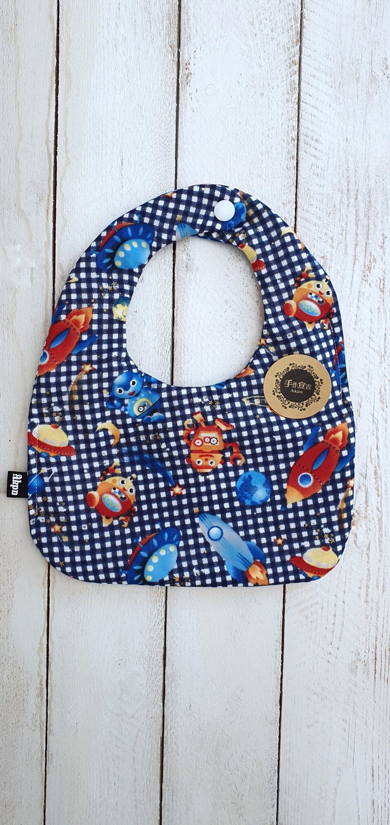 The vastness of the universe-eight layers of yarn square round bib saliva towel 100% cotton - Bibs - Cotton & Hemp Black