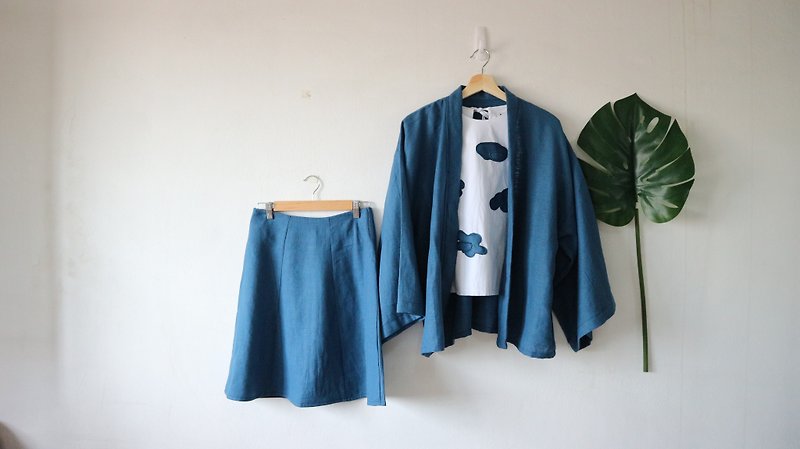Linen in kram color set - 連身裙 - 棉．麻 