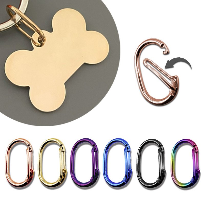 [Fulgor Jewel] Spring buckle C-shaped hook for Fulgor tag, colorful version - Keychains - Stainless Steel Multicolor