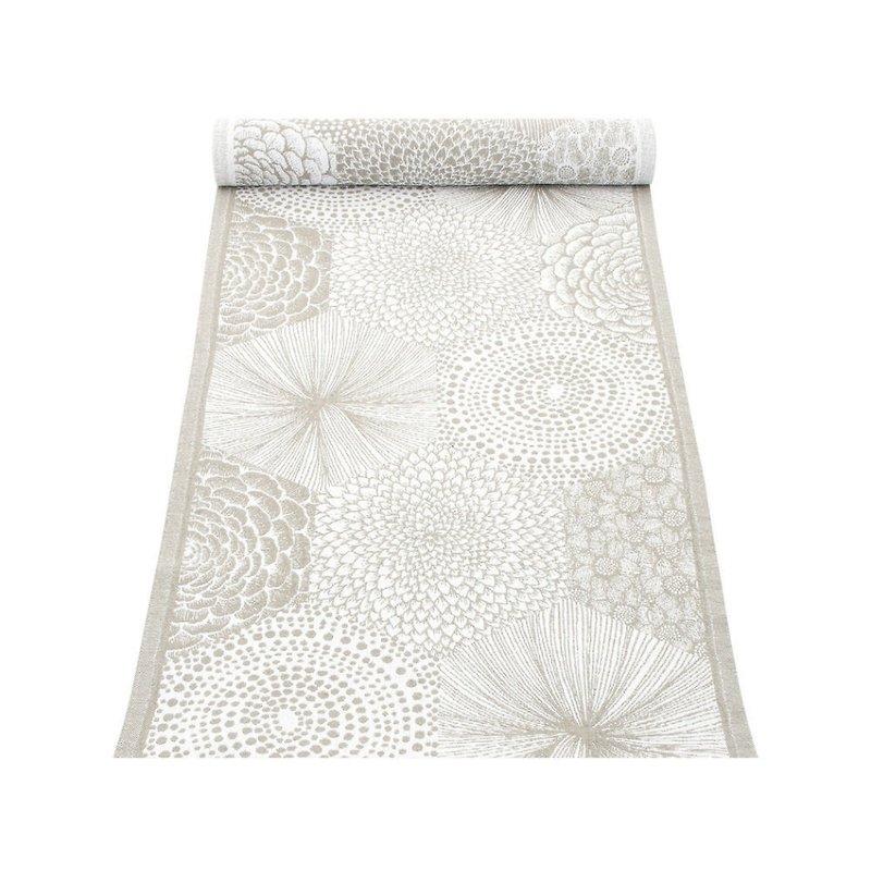 RUUT long Linen cotton tablecloth (off-white) - ผ้ารองโต๊ะ/ของตกแต่ง - ผ้าฝ้าย/ผ้าลินิน ขาว