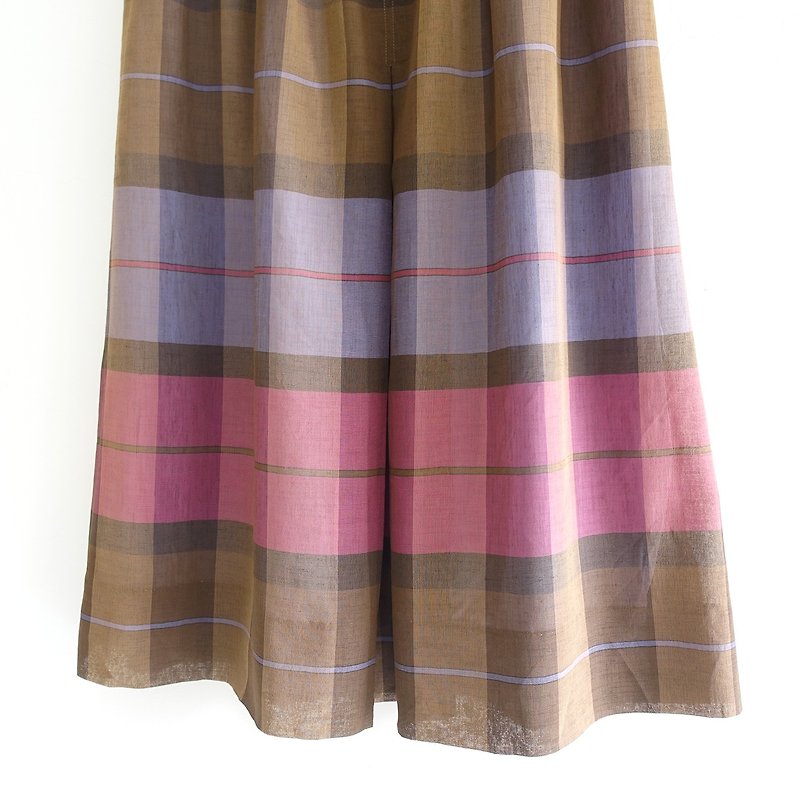 │Slowly│ Vintage Plaid - Vintage Dress │vintage. Vintage. - Skirts - Polyester Multicolor