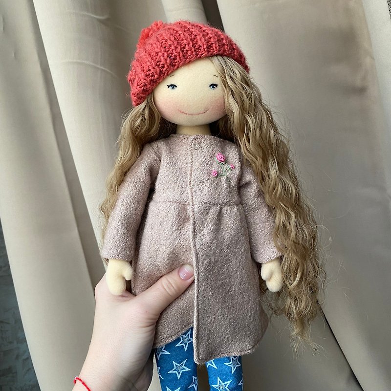 Handmade clothdoll - Doll with clothes - 嬰幼兒玩具/毛公仔 - 環保材質 咖啡色