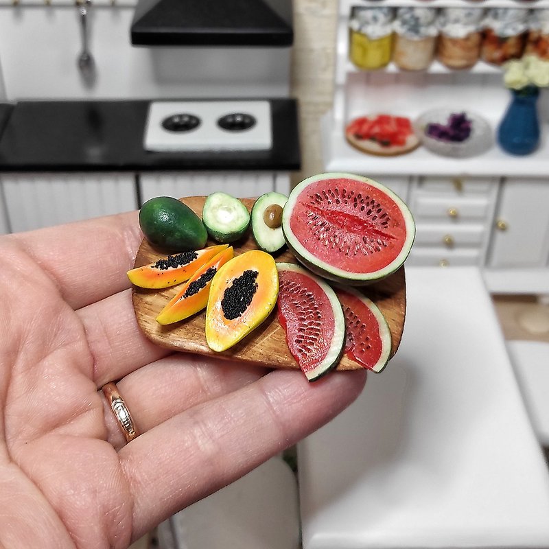exotic fruits for dollhouses - Realistic miniature exotics scale 1 6 - gifts - ตุ๊กตา - ดินเหนียว 