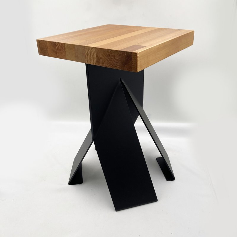 The concept of mixing iron wood and table stool table stool is both a side table and a stool solid wood furniture - โต๊ะอาหาร - โลหะ สีนำ้ตาล