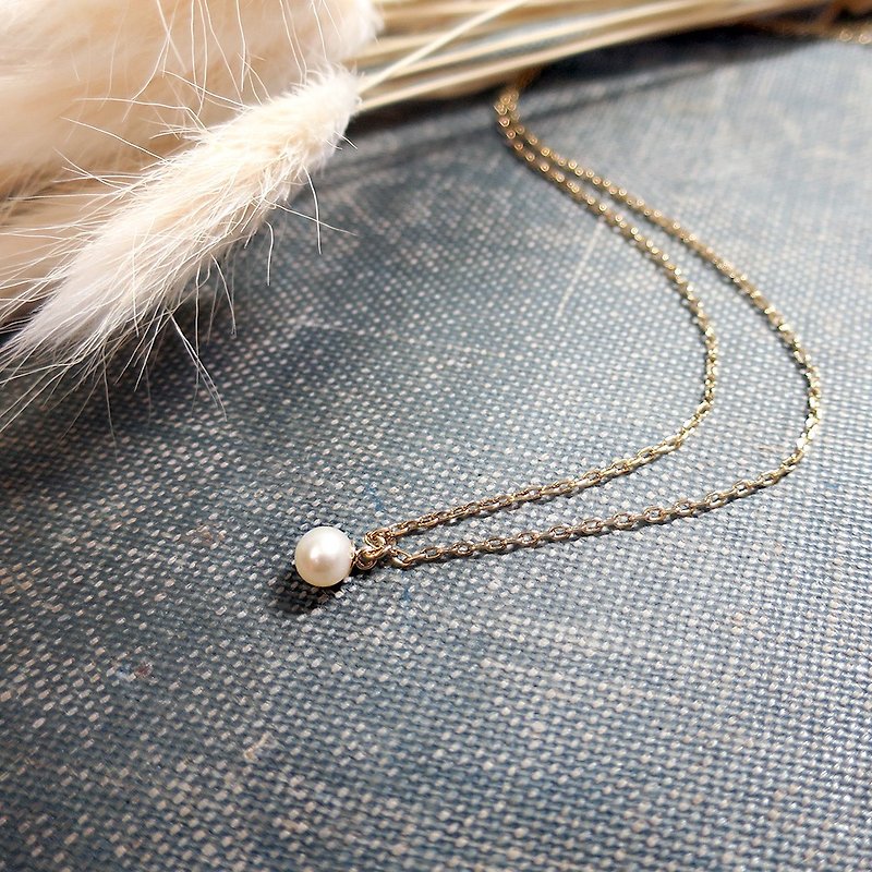 VIIART. Little stars. Vintage natural pearl necklace vintage ancient golden Bronze - Necklaces - Pearl White