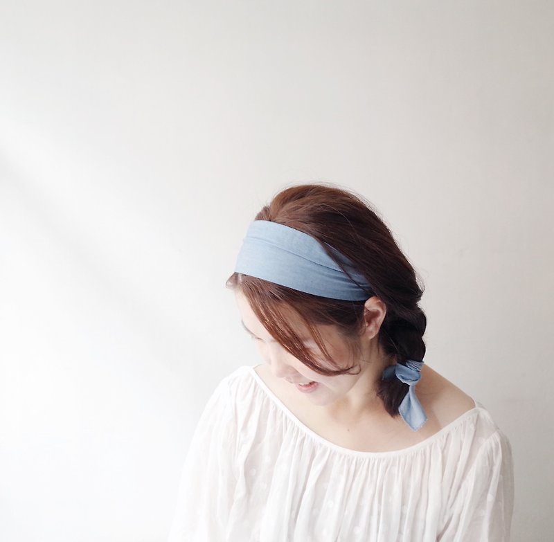 Denim Head Band - Sky Blue - Hair Accessories - Cotton & Hemp Blue