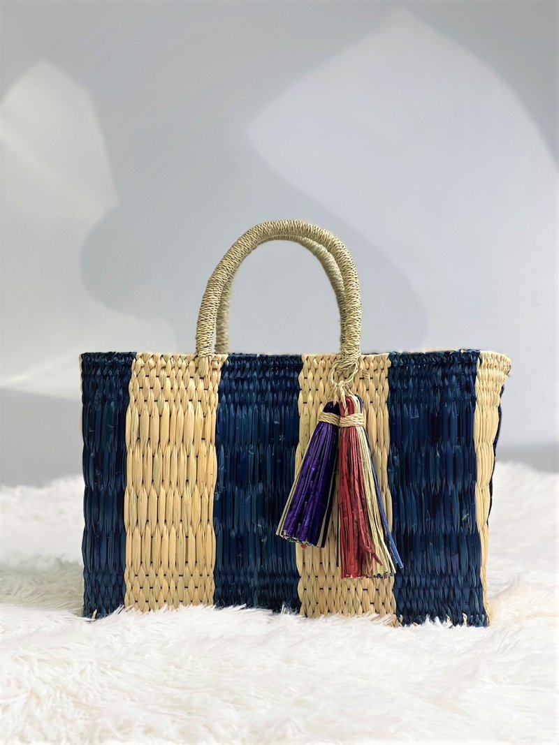 Blue reed bag, Portuguese style - Handbags & Totes - Plants & Flowers Blue