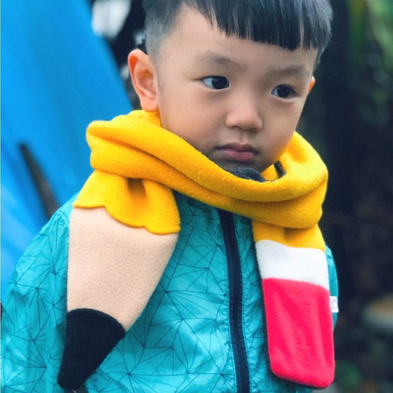 兒童鉛筆圍巾(黃)  / 共五色 - 圍巾/披肩 - 棉．麻 多色