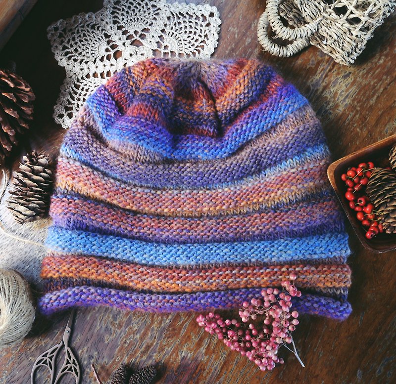 Handmade-step by layer-knitted wool hat - หมวก - ขนแกะ หลากหลายสี