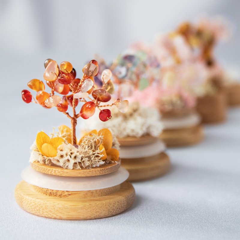 幸運な新年の願い 富と癒しの人気と永遠の命をもたらすクリスタルツリー - 置物 - 宝石 多色