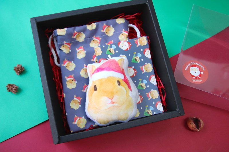 ウサギのクリスマスギフトセット豪華な人形のドローストリングバッグはがき - その他 - コットン・麻 
