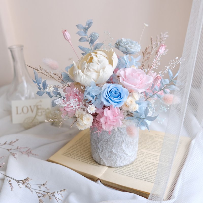 [Eternal Flower Potted Flowers] Preserved Flowers/Home Decoration/Opening/New Home/Congratulations/Gifts/Fresh and Elegant - Plants - Plants & Flowers Pink