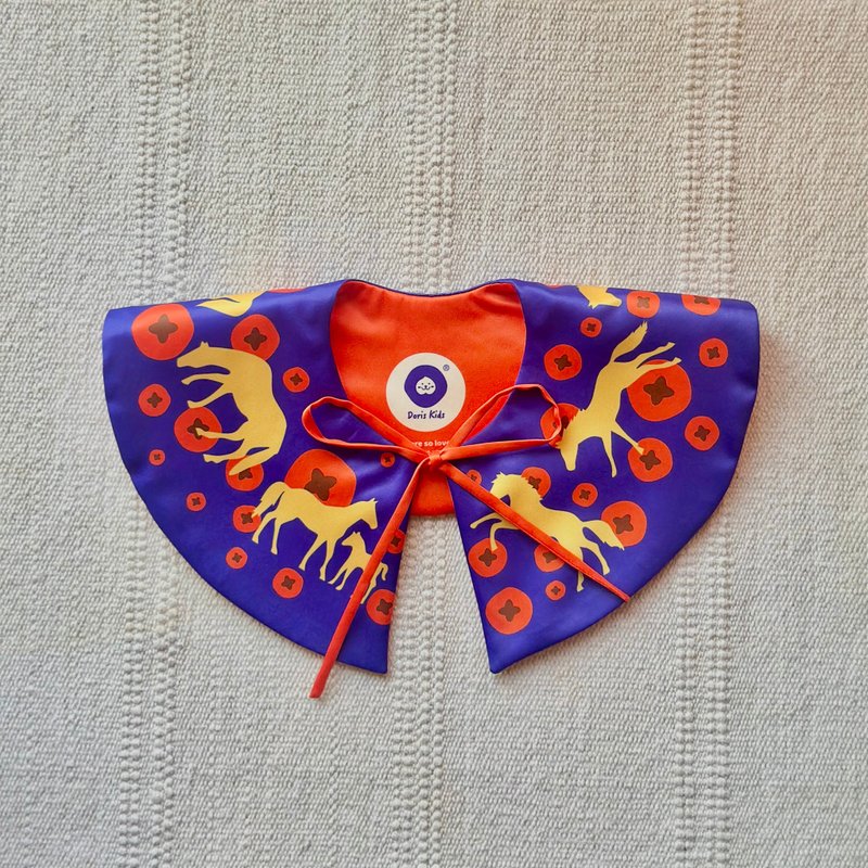 New Year Limited Edition Lucky Persimmon Little Horse - Bringing Joy and Prosperity Original Children's Decorative Collar - หูกระต่าย/ผ้าพันคอผู้ชาย - เส้นใยสังเคราะห์ หลากหลายสี