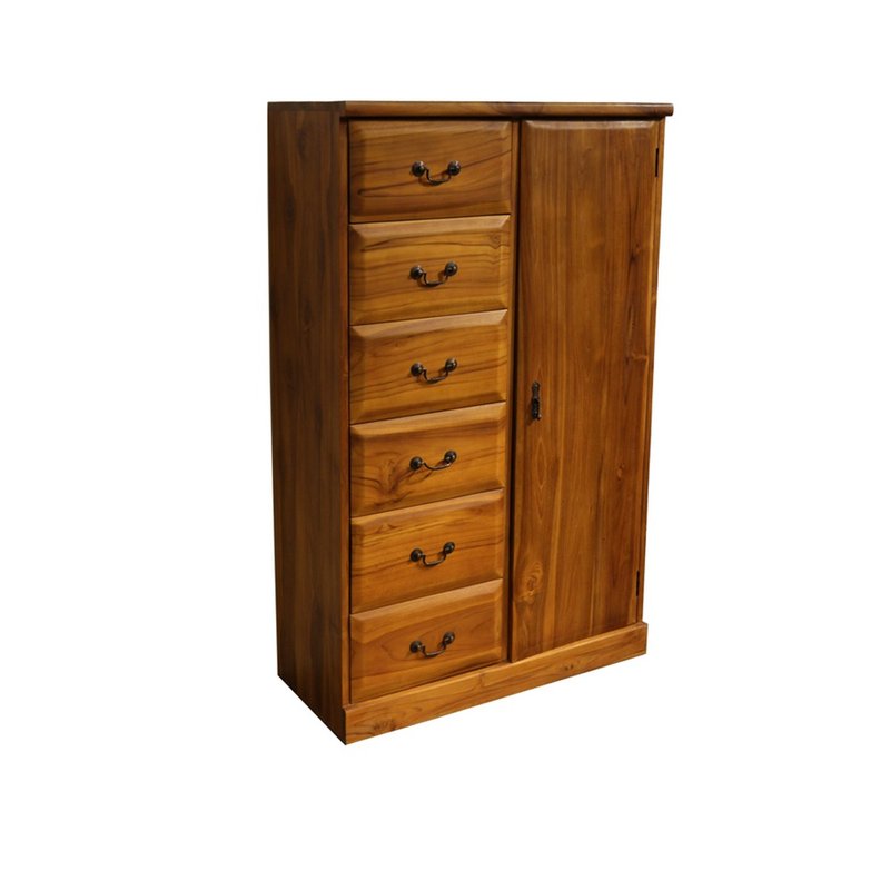 [Jidi City 100% teak furniture] RPSC013 teak six-door multi-format high cabinet storage cabinet - ชั้นวางหนังสือ - ไม้ สีนำ้ตาล