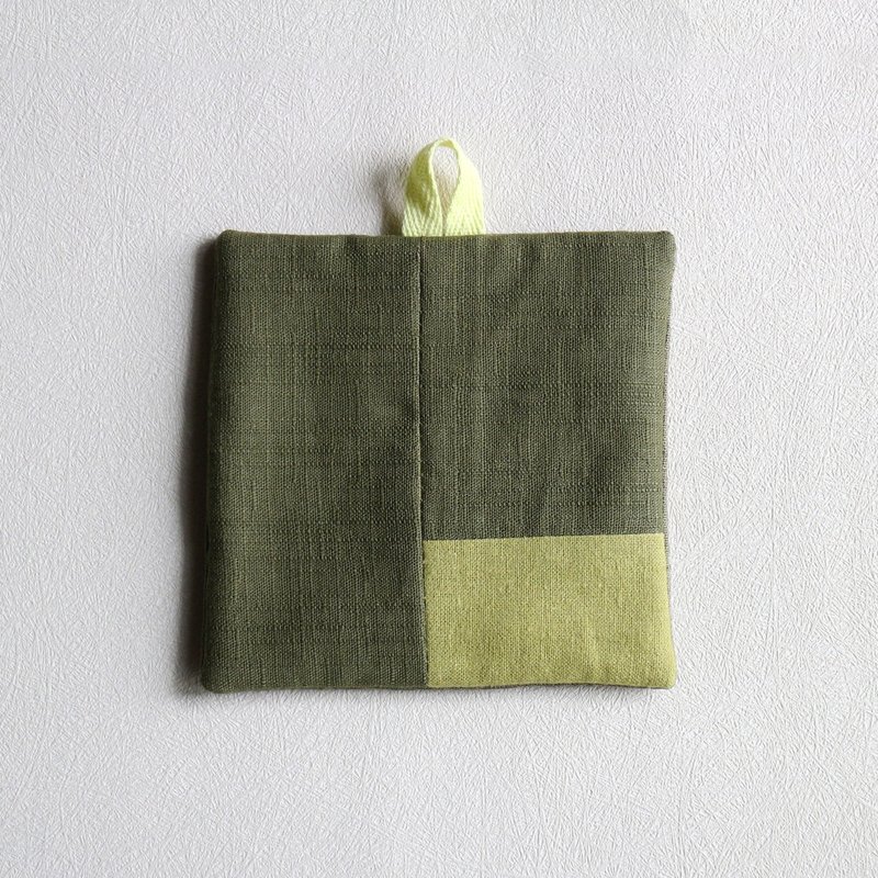 拼布杯墊 263 - 杯墊 - 棉．麻 綠色