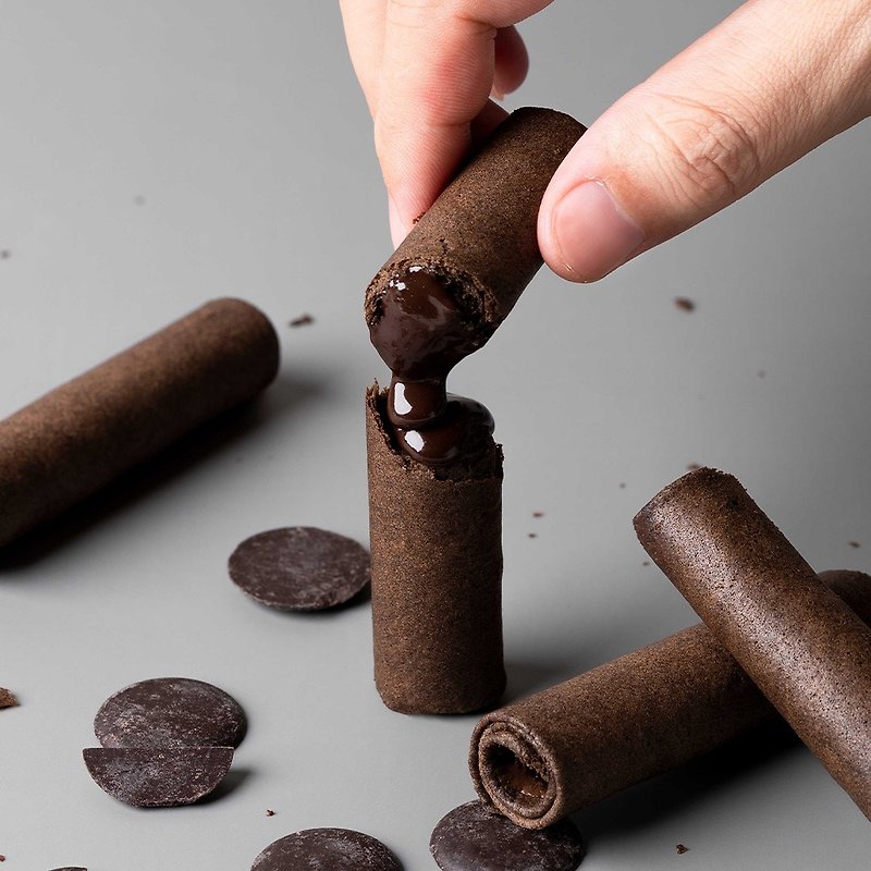 【Santong Hanguo】Chocolate thick rolls (12 pieces) - ขนมคบเคี้ยว - อาหารสด สีนำ้ตาล