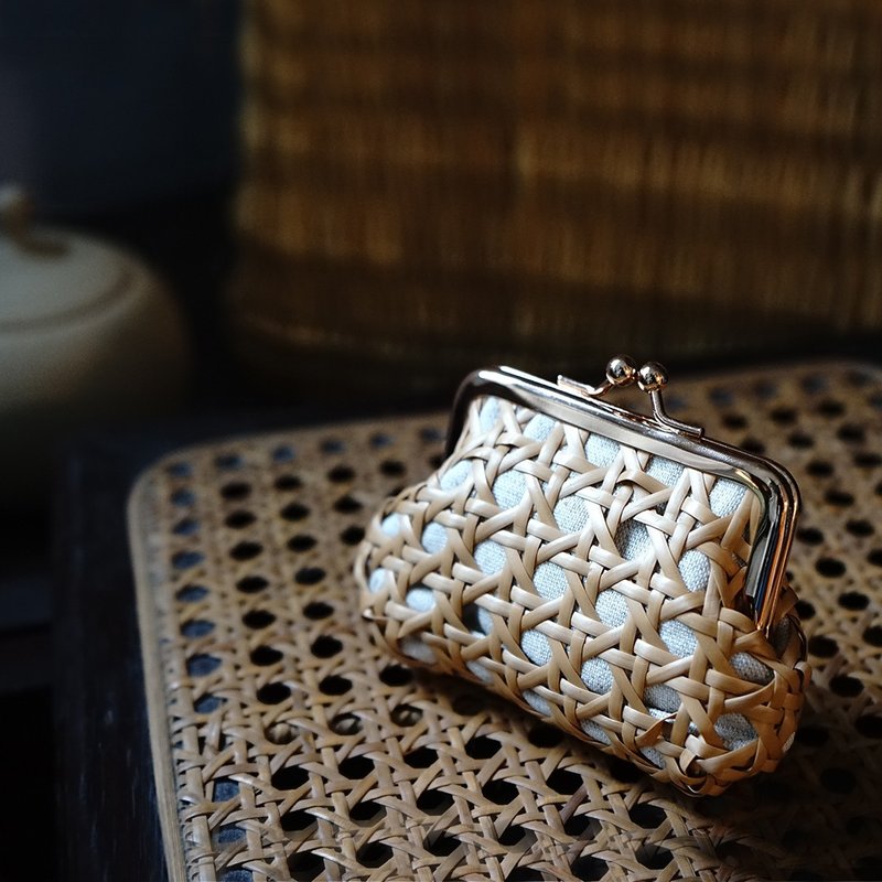 Summer Limited Edition | Kyoto Nai Design Rattan Small Mouth Gold Bag-Mediterranean Style | Coin Purse - Coin Purses - Other Materials 