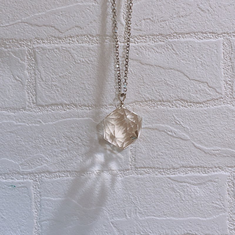 Atlantis Faceted White Crystal Pendant - Necklaces - Crystal 