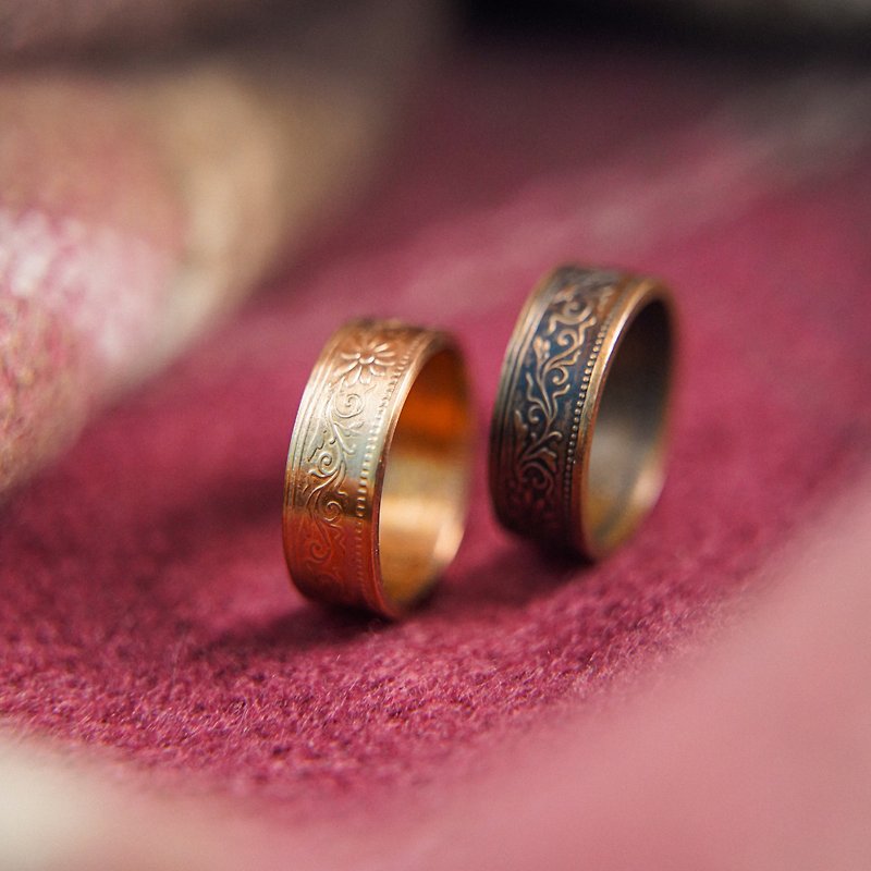 日本一錢硬幣戒指 - 戒指 - 銅/黃銅 金色