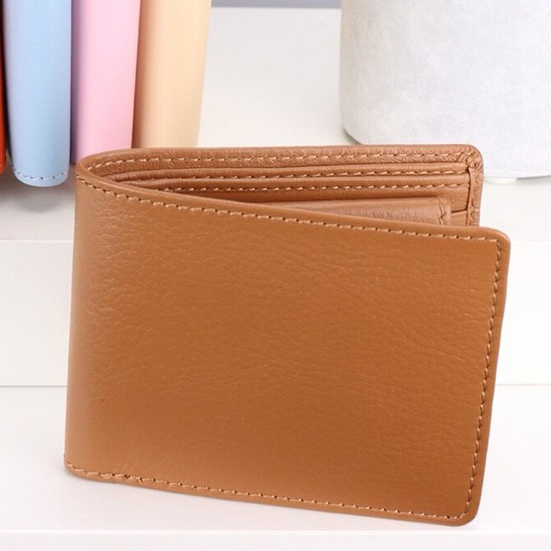 W008 Wallet + Credit card slot - Caramel - Genuine leather - Wallets - Genuine Leather Brown