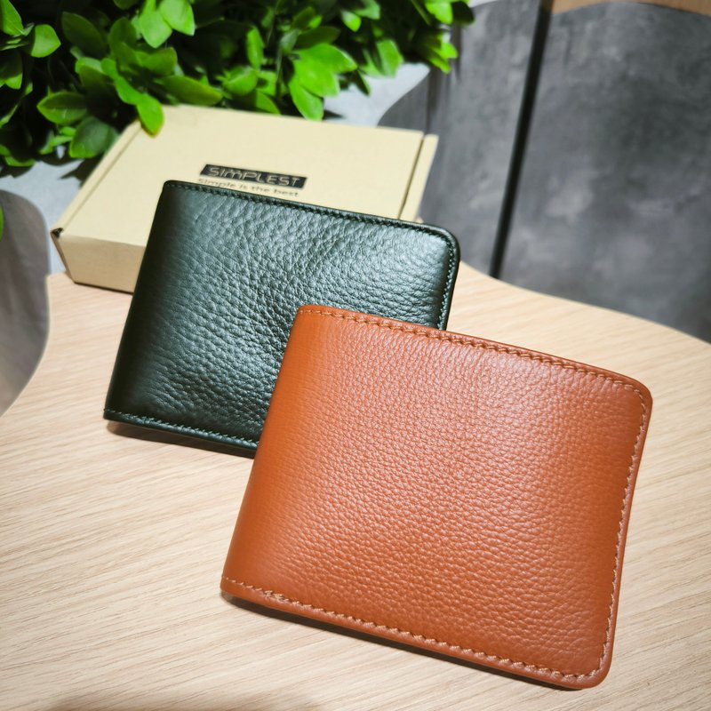 W008 Wallet + Credit card slot - Caramel - Genuine leather - 皮夾/長短夾/錢包 - 真皮 咖啡色