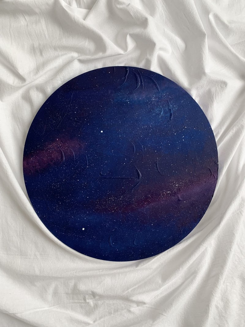Abstract space round painting Universe abstraction wall art Purple home wall art - Wall Décor - Acrylic Blue