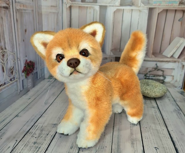 リアルな犬秋田犬 かわいいぬいぐるみ犬 インテリアおもちゃの犬 ショップ Amitoysgifts 人形 フィギュア Pinkoi