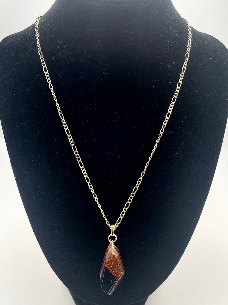 Shining sharp angle necklace black x Brown - Necklaces - Resin Black