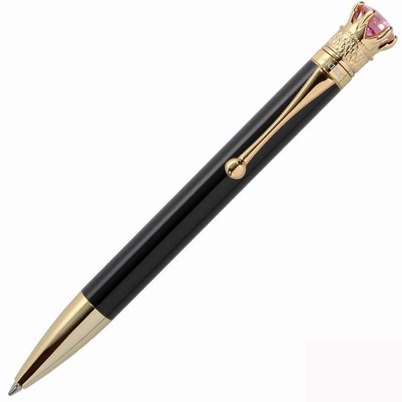 ARTEX Royal Praise Ball Pen Black Gold Tube Powder Crown - ปากกา - คริสตัล สีดำ