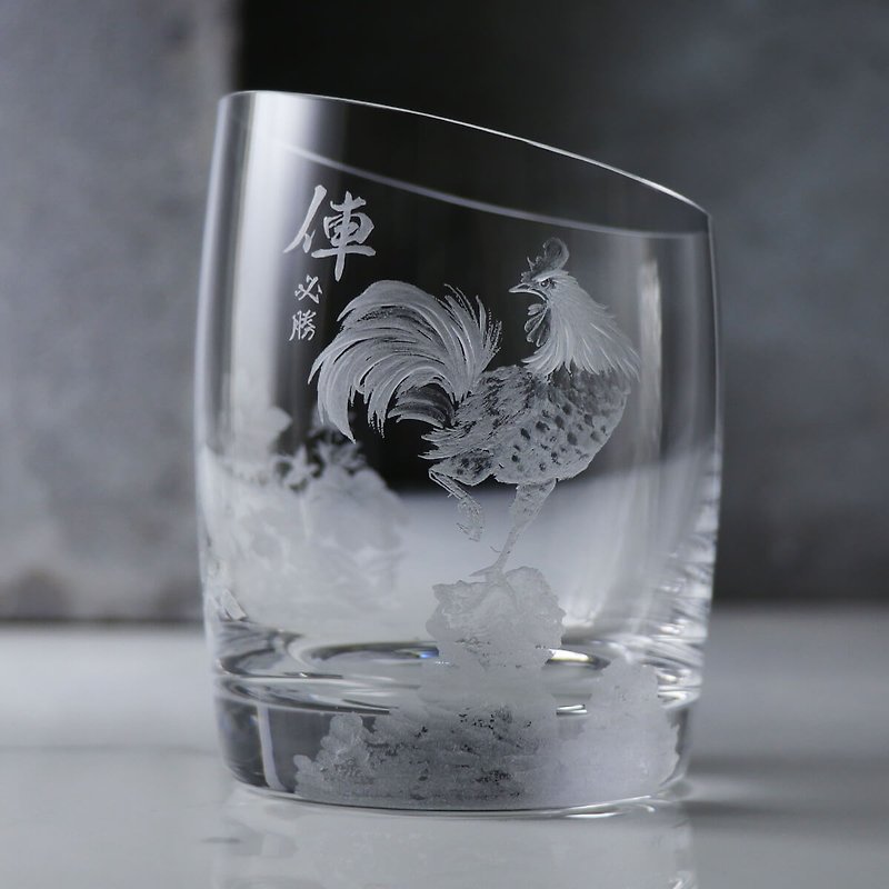 300cc【生肖雞】中國畫風 Eva Solo 丹麥14 度威士忌杯 - 酒杯/酒器 - 玻璃 灰色