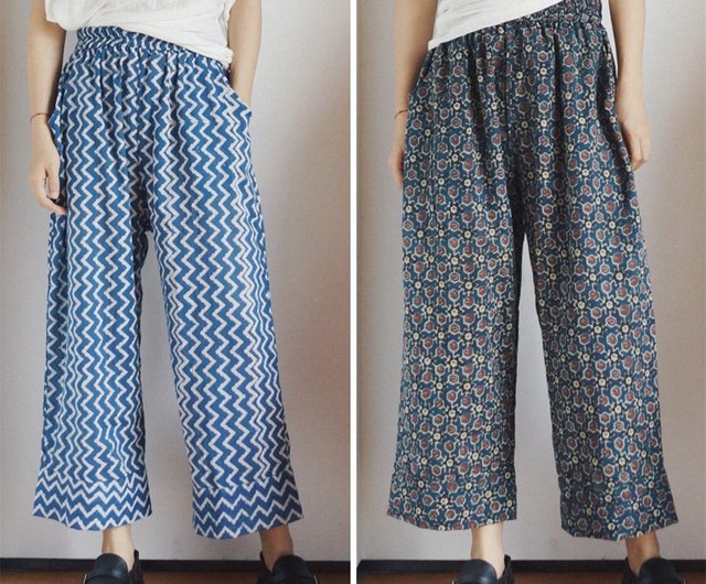 Teal Ripple Palazzo Pants