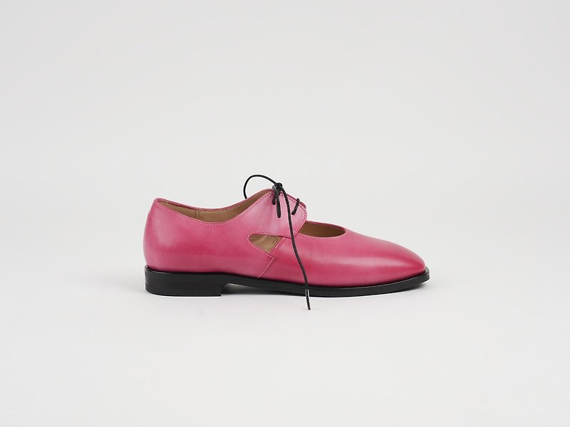 Lely Lace-up Derby - Plum - Mary Jane Shoes & Ballet Shoes - Genuine Leather Red