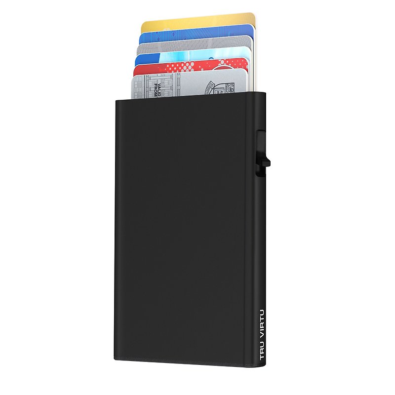 【2021年のプレゼント】ドイツ製ファッション・極薄黒色アルミ合金RFID盗難防止カードボックス - 名刺入れ・カードケース - アルミニウム合金 ブラック