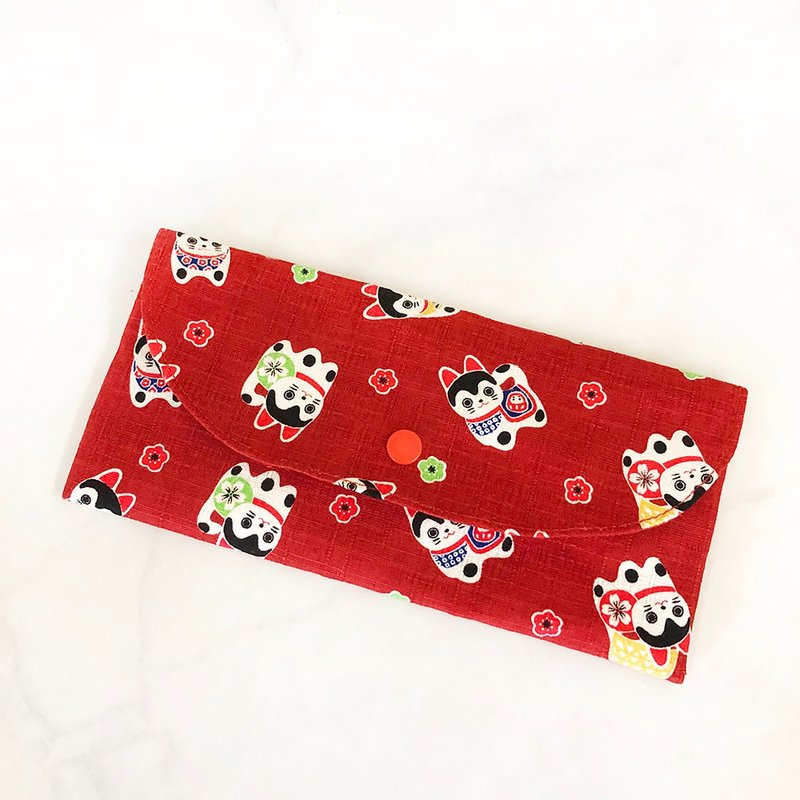 Fortune dog dog Zhangzi handmade long cloth red envelope bag passbook bag - Chinese New Year - Cotton & Hemp Red