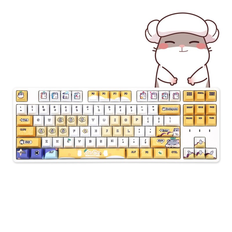 [Free shipping] Piccolo's little hamster joint e-sports mechanical keyboard Ai Shishi FE87/104 - Computer Accessories - Other Materials Multicolor