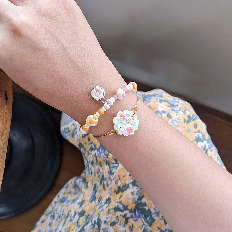 Bracelet Flowers(Pink daisy) - Bracelets - Other Materials Pink