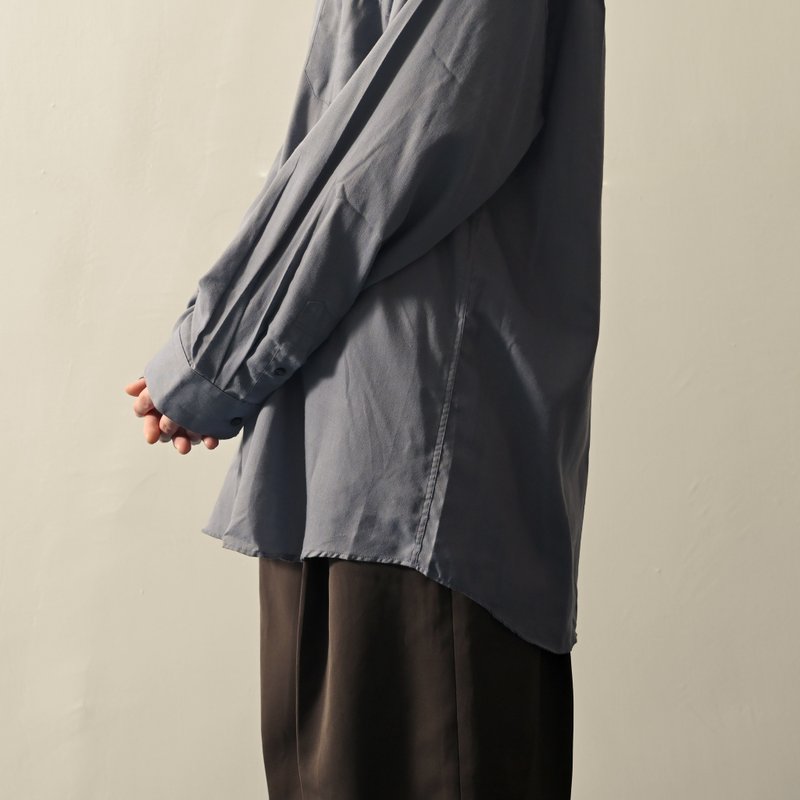 【NaSuBi Vintage】經典風格純色古著襯衫 - 女襯衫 - 其他人造纖維 
