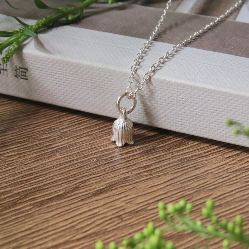 Small fresh series / small bell flower necklace / 925 Silver - สร้อยคอ - วัสดุอื่นๆ สีเงิน