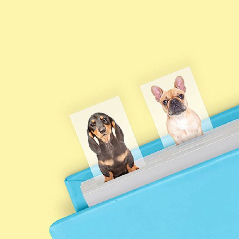 British Mustard Fun Labels-Cute Cool Dog - กระดาษโน้ต - วัสดุอื่นๆ หลากหลายสี