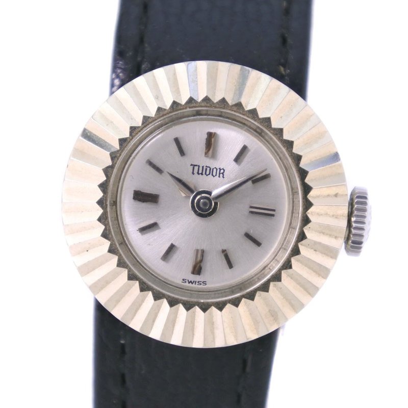 【日本直送】チュードル TUDOR 腕時計 カメレオン 1703 K18ゴールド × 型押しレザー 手巻き シルバー文字盤 レディース【中古】 - 女錶 - 貴金屬 銀色