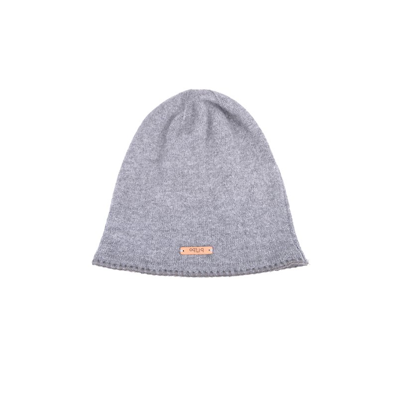 oqLiq - Display in the lost - Shell Embroidery Thread Knit Hat (Gray) - Hats & Caps - Wool Gray
