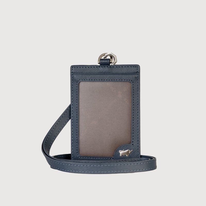 【免費升級送禮包裝】HOMME-M紳士 極光紋證件夾-深藍色/BF306-60 - 證件套/識別證套 - 真皮 藍色