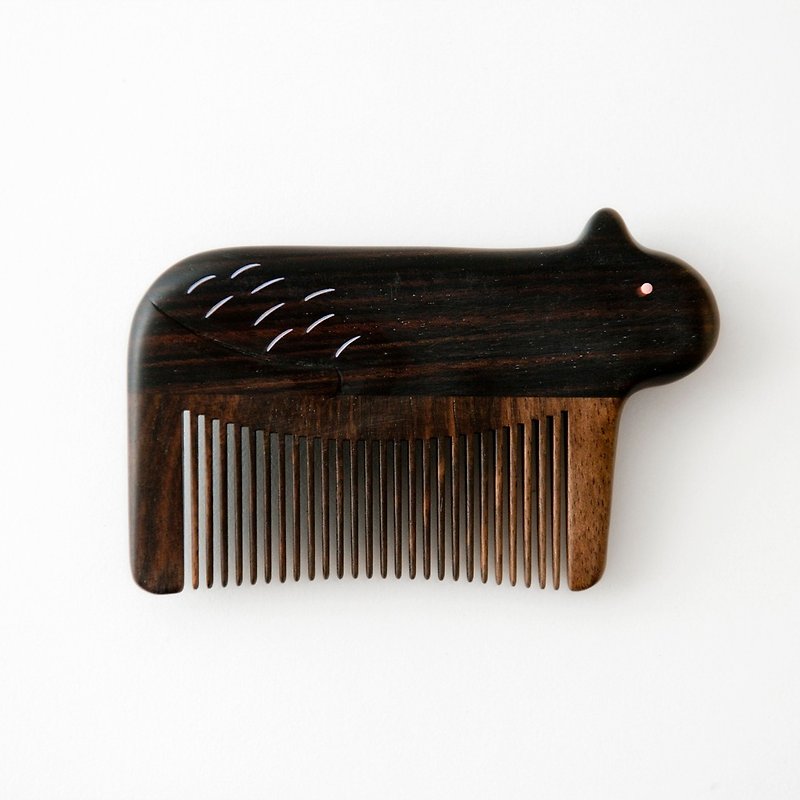 Carpenter Tan_Noah's Ark Ebony Kitten Comb - Makeup Brushes - Wood Black