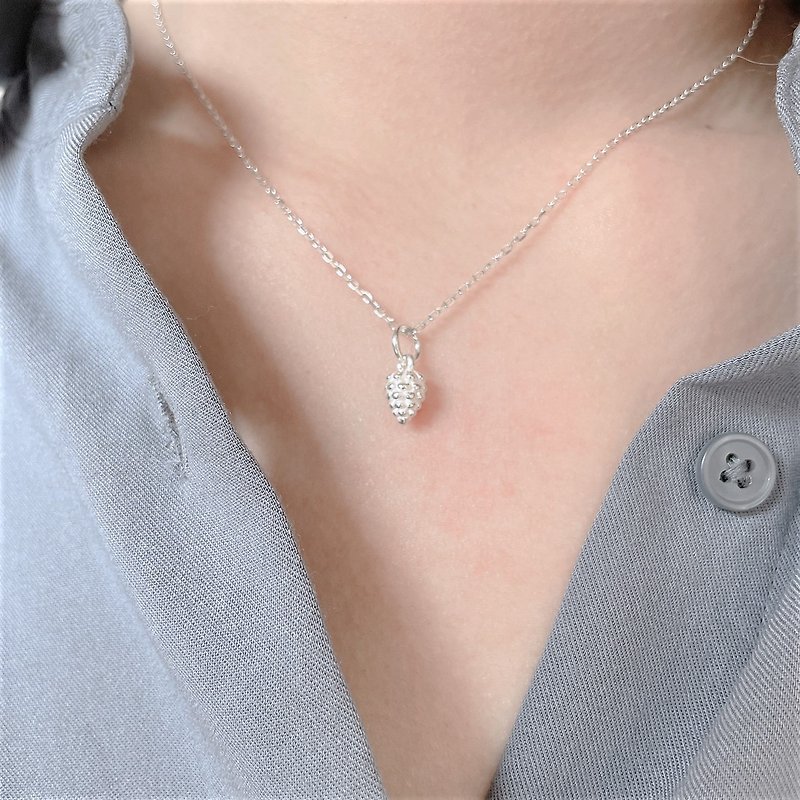 │Daily│Lucky Pine Cone • Necklace • Sterling Silver Necklace • 925 silver • Anti-allergic - Necklaces - Sterling Silver 