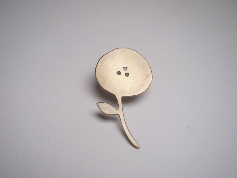 【客製化禮物】Plant系列 #a168 花胸針 - 胸針/心口針 - 銅/黃銅 金色