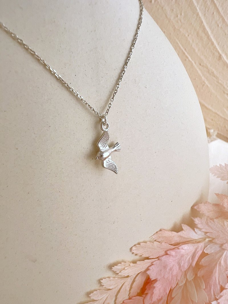 【Silver Bird Necklace】 - Blue Bird # 925 Sterling Silver  Washable - Necklaces - Sterling Silver Silver