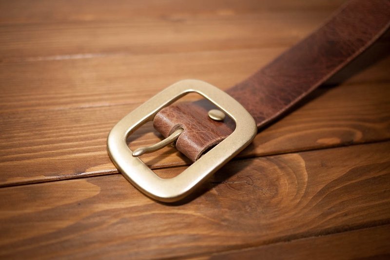 Dreamstation leather Pao Institute, Italian vegetable tanned leather belt 3.8CM manual (which he sold special colors) - Belt / belt / Bronze - เข็มขัด - หนังแท้ สีนำ้ตาล
